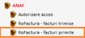 eFactura primite meniu