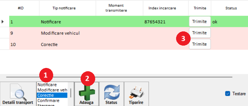 e-Transport notificare corectie